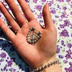 Silver beaded bracelet